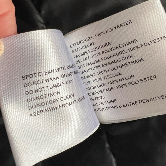 Michael Michael Kors Shearling Trim Faux leather sleeves Puffer Jacket. SZ.L - Picture 16 of 16